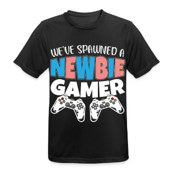 Lawned A Neuling Gamer - Schwanger Baby - Männer T-Shirt atmungsaktiv - Schwarz - Vorne - AI Model Male 178 light (178cm)