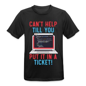 I.T. Ich bin nur wegen des Cache hier - Männer T-Shirt atmungsaktiv - Schwarz - Vorne - AI Model Male 178 light (178cm)
