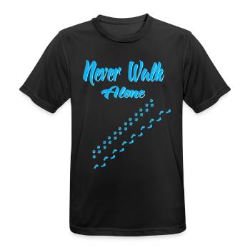 Never walk alone - Männer T-Shirt atmungsaktiv - Schwarz - Vorne - AI Model Male 178 light (178cm)