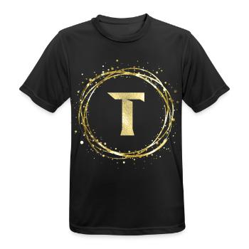 T - Männer T-Shirt atmungsaktiv - Schwarz - Vorne - AI Model Male 178 light (178cm)