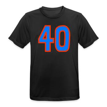40. 40 JAHRE. 40-JÄHRIGES JUBILÄUM. 40-JÄHRIGES JUBILÄUM. - Männer T-Shirt atmungsaktiv - Schwarz - Vorne - AI Model Male 178 light (178cm)