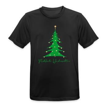 Fröhliche Weihnachten Weihnachtsbaum - Männer T-Shirt atmungsaktiv - Schwarz - Vorne - AI Model Male 178 light (178cm)