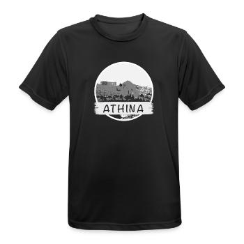 Athen City - Männer T-Shirt atmungsaktiv - Schwarz - Vorne - AI Model Male 178 light (178cm)