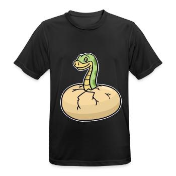 Faszinierende Python Würgeschlange - Männer T-Shirt atmungsaktiv - Schwarz - Vorne - AI Model Male 178 light (178cm)