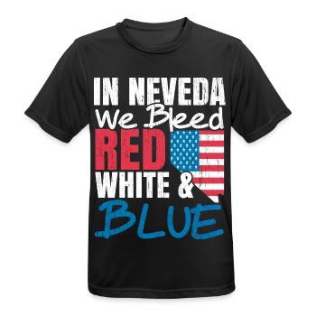 In Nevada Wir Bluten Weiß Und Blau USA Amerika - Männer T-Shirt atmungsaktiv - Schwarz - Vorne - AI Model Male 178 light (178cm)