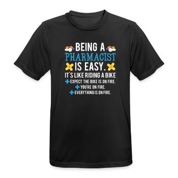 Lustiger Apotheker - Männer T-Shirt atmungsaktiv - Schwarz - Vorne - AI Model Male 178 light (178cm)