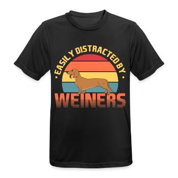 Dackel Retro - Männer T-Shirt atmungsaktiv - Schwarz - Vorne - AI Model Male 178 light (178cm)
