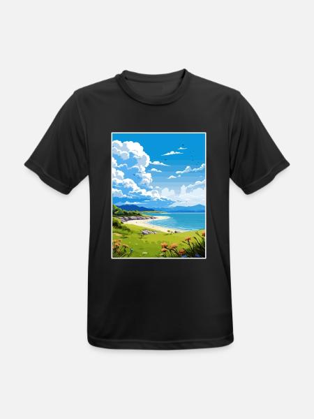 Pegasus Bay Baygift Neuseeland Reiseposter - Männer T-Shirt atmungsaktiv - Schwarz