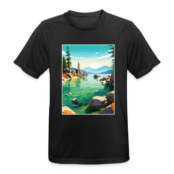Sand Harbor State Park Nevada Reiseposter - Männer T-Shirt atmungsaktiv - Schwarz - Vorne - AI Model Male 178 light (178cm)