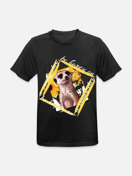 Erdmännchen niedliches Mungo mit Spruch - Männer T-Shirt atmungsaktiv - Schwarz