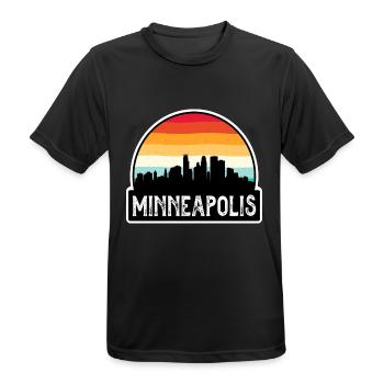 Minneapolis Minnesota USA Flagge Skyline Reisen Souv - Männer T-Shirt atmungsaktiv - Schwarz - Vorne - AI Model Male 178 light (178cm)
