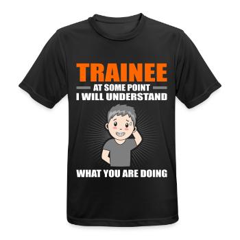 Trainee Gift - Männer T-Shirt atmungsaktiv - Schwarz - Vorne - AI Model Male 178 light (178cm)