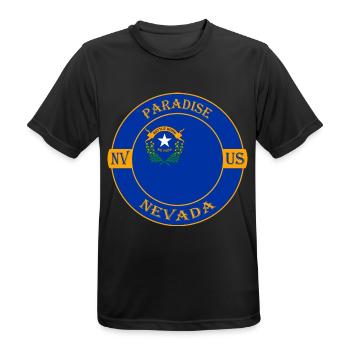 Paradies Nevada Flagge USA Reise Souvenir Abzeichen - Männer T-Shirt atmungsaktiv - Schwarz - Vorne - AI Model Male 178 light (178cm)