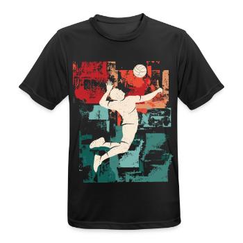 Volleyball Spieler Volleyballspieler Volleyballer - Männer T-Shirt atmungsaktiv - Schwarz - Vorne - AI Model Male 178 light (178cm)