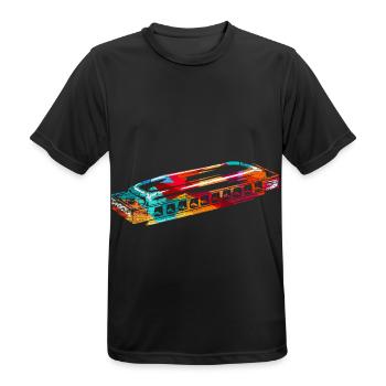 Kehlige Mundharmonika Straßenmusik - Männer T-Shirt atmungsaktiv - Schwarz - Vorne - AI Model Male 178 light (178cm)