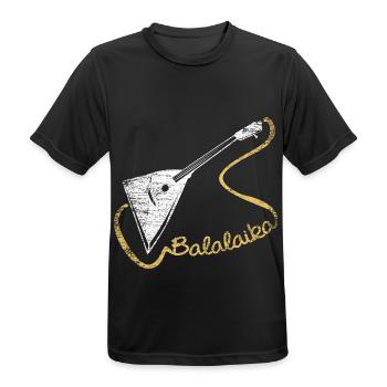Feurige Balalaika Straßenmusik - Männer T-Shirt atmungsaktiv - Schwarz - Vorne - AI Model Male 178 light (178cm)