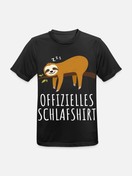 Offizielles Schlafshirt Schlafanzug Faultier - Männer T-Shirt atmungsaktiv - Schwarz