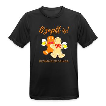 O'ZAPFT IS GEMMA BIER DRINGA SHIRT - Männer T-Shirt atmungsaktiv - Schwarz - Vorne - AI Model Male 178 light (178cm)
