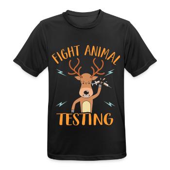 Fight Animal Testing Animal Rights Fighter - Männer T-Shirt atmungsaktiv - Schwarz - Vorne - AI Model Male 178 light (178cm)