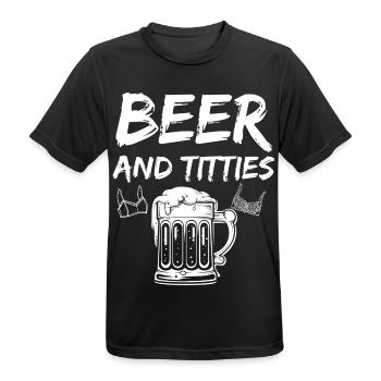Bier und Tittie - Lustige Titties Bier Shirt - Männer T-Shirt atmungsaktiv - Schwarz - Vorne - AI Model Male 178 light (178cm)