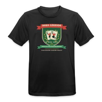 Doppelkopf Legende – Doko Kartenspiel Hochzeit - Männer T-Shirt atmungsaktiv - Schwarz - Vorne - AI Model Male 178 light (178cm)