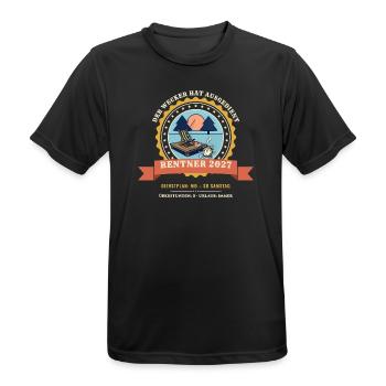 Rentner 2027 – Ruhestand Wecker Rente Abschied - Männer T-Shirt atmungsaktiv - Schwarz - Vorne - AI Model Male 178 light (178cm)