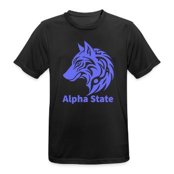 Alpha State Wolf-Emblem - Männer T-Shirt atmungsaktiv - Schwarz - Vorne - AI Model Male 178 light (178cm)