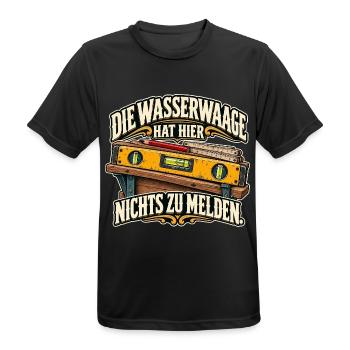 Wasserwaage widerspricht - Männer T-Shirt atmungsaktiv - Schwarz - Vorne - AI Model Male 178 light (178cm)