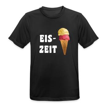 Eis-Zeit - Eistüte Wortspiel - Männer T-Shirt atmungsaktiv - Schwarz - Vorne - AI Model Male 178 light (178cm)