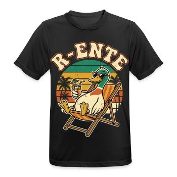 Tiefenentspannte R-Ente Ruhestand - Männer T-Shirt atmungsaktiv - Schwarz - Vorne - AI Model Male 178 light (178cm)