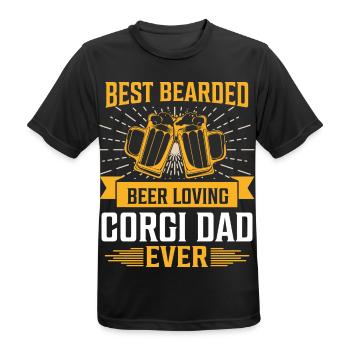 Bärtiger Corgi-Papa Bierliebhaber - Männer T-Shirt atmungsaktiv - Schwarz - Vorne - AI Model Male 178 light (178cm)