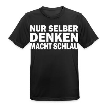 Nur Selber Denken Macht Schlau Gehirn Wissen - Männer T-Shirt atmungsaktiv - Schwarz - Vorne - AI Model Male 178 light (178cm)
