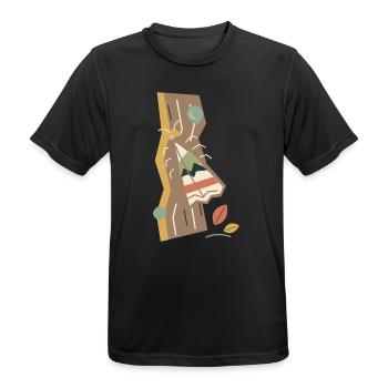 Tarnte Motte auf Baumrinde - Männer T-Shirt atmungsaktiv - Schwarz - Vorne - AI Model Male 178 light (178cm)