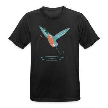 Tauchender Eisvogel über River Ripples - Männer T-Shirt atmungsaktiv - Schwarz - Vorne - AI Model Male 178 light (178cm)