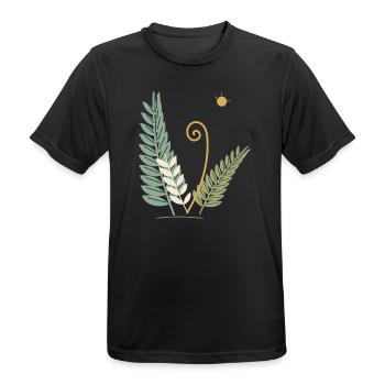 Entfaltende Waldfarne - Männer T-Shirt atmungsaktiv - Schwarz - Vorne - AI Model Male 178 light (178cm)