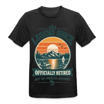 Legende Seit Ruhestand Officially Retired - Männer T-Shirt atmungsaktiv - Schwarz - Vorne - AI Model Male 178 light (178cm)