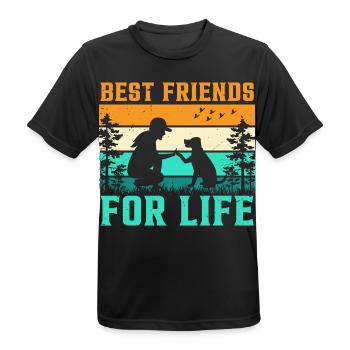 Beste Freunde Fürs Leben Hund - Männer T-Shirt atmungsaktiv - Schwarz - Vorne - AI Model Male 178 light (178cm)
