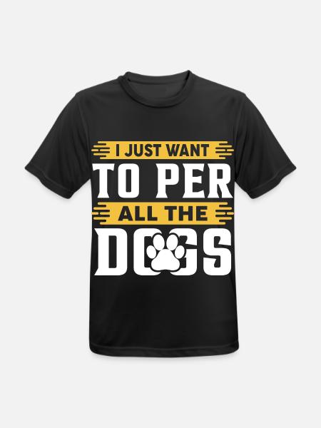 Ich will alle Hunde streicheln - Männer T-Shirt atmungsaktiv - Schwarz