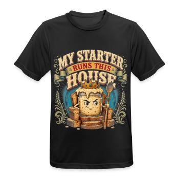 Sauerteig Brot Backen Starter König - Männer T-Shirt atmungsaktiv - Schwarz - Vorne - AI Model Male 178 light (178cm)