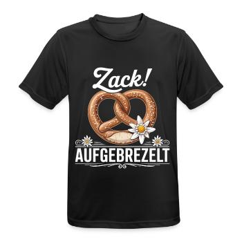 Zack Aufgebrezelt Brezel Spaß Volksfest - Männer T-Shirt atmungsaktiv - Schwarz - Vorne - AI Model Male 178 light (178cm)