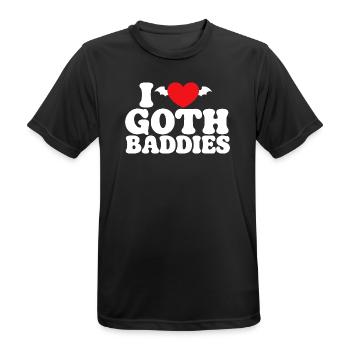 Ich liebe Goth-Bösewichte, Retro, Dunkle, Ästhetik, Emo-Humor - Männer T-Shirt atmungsaktiv - Schwarz - Vorne - AI Model Male 178 light (178cm)