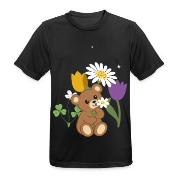 Teddy Blumen Kinder Geschenkidee Margerite - Männer T-Shirt atmungsaktiv - Schwarz - Vorne - AI Model Male 178 light (178cm)