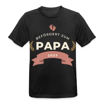 Befördert zum Papa 2027 – Abzeichen - Männer T-Shirt atmungsaktiv - Schwarz - Vorne - AI Model Male 178 light (178cm)