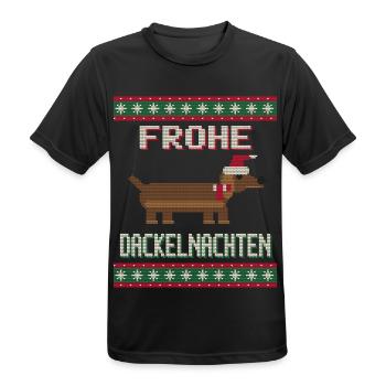 Frohe Dackelnachten - Männer T-Shirt atmungsaktiv - Schwarz - Vorne - AI Model Male 178 light (178cm)