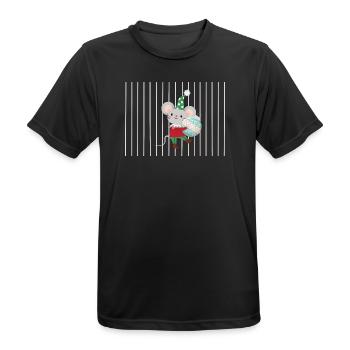 Fröhliche Maus mit Ornament - Männer T-Shirt atmungsaktiv - Schwarz - Vorne - AI Model Male 178 light (178cm)