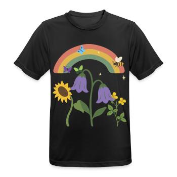 Blumen floral Natur Zeichnung Blumenliebhaber - Männer T-Shirt atmungsaktiv - Schwarz - Vorne - AI Model Male 178 light (178cm)