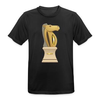Goldener Pferdepokal - Männer T-Shirt atmungsaktiv - Schwarz - Vorne - AI Model Male 178 light (178cm)