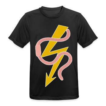 Doppeldeutiger Witz Wattwurm Dad-Joke - Männer T-Shirt atmungsaktiv - Schwarz - Vorne - AI Model Male 178 light (178cm)