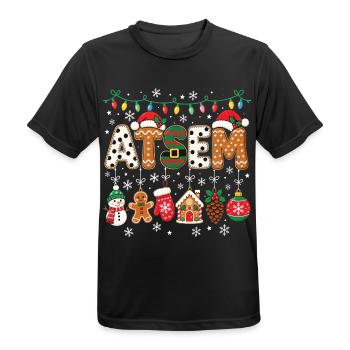 Weihnachten ATSEM Kindergarten Abschlussparty - Männer T-Shirt atmungsaktiv - Schwarz - Vorne - AI Model Male 178 light (178cm)