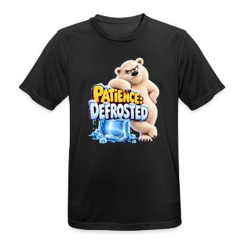 Patience: Defrosted | cooler Eisbär | Cartoon - Männer T-Shirt atmungsaktiv - Schwarz - Vorne - AI Model Male 178 light (178cm)